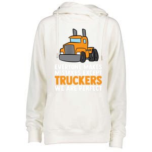 Funny Trucker Big Rig Semi Trailer Truck Driver Cool Gift Womens Funnel Neck Pullover Hood