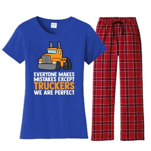 Funny Trucker Big Rig Semi Trailer Truck Driver Cool Gift Women's Flannel Pajama Set