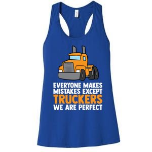 Funny Trucker Big Rig Semi Trailer Truck Driver Cool Gift Women's Racerback Tank