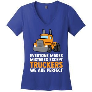 Funny Trucker Big Rig Semi Trailer Truck Driver Cool Gift Women's V-Neck T-Shirt