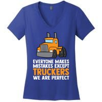 Funny Trucker Big Rig Semi Trailer Truck Driver Cool Gift Women's V-Neck T-Shirt