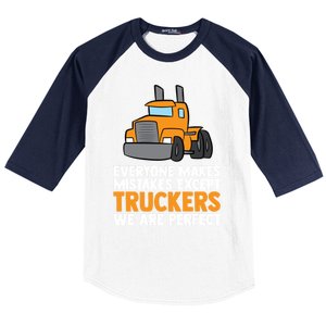 Funny Trucker Big Rig Semi Trailer Truck Driver Cool Gift Baseball Sleeve Shirt