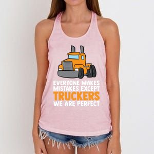 Funny Trucker Big Rig Semi Trailer Truck Driver Cool Gift Women's Knotted Racerback Tank