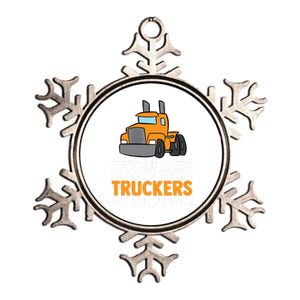 Funny Trucker Big Rig Semi Trailer Truck Driver Cool Gift Metallic Star Ornament