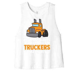 Funny Trucker Big Rig Semi Trailer Truck Driver Cool Gift Women's Racerback Cropped Tank