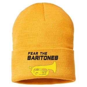 Fear The Baritones Marching Band Funny Marching Baritone Sustainable Knit Beanie