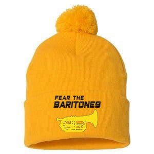 Fear The Baritones Marching Band Funny Marching Baritone Pom Pom 12in Knit Beanie