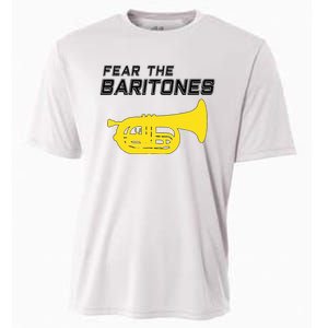 Fear The Baritones Marching Band Funny Marching Baritone Cooling Performance Crew T-Shirt