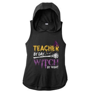 Funny Teacher By Day Witch By Night Halloween Party Gift Ladies PosiCharge Tri-Blend Wicking Draft Hoodie Tank