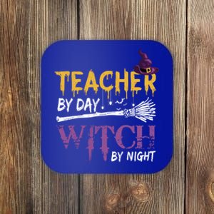 Funny Teacher By Day Witch By Night Halloween Party Gift Coaster