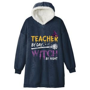 Funny Teacher By Day Witch By Night Halloween Party Gift Hooded Wearable Blanket