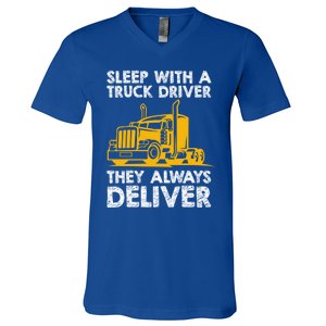 Funny Trucker Big Rig Semi Trailer Truck Driver Cute Gift V-Neck T-Shirt