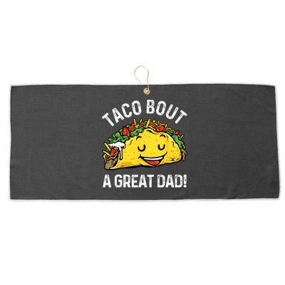 Funny Taco Bout A Great Dad Pun Tee for Taco Lovers Large Microfiber Waffle Golf Towel