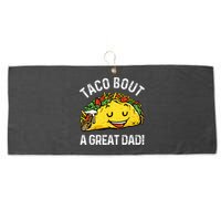 Funny Taco Bout A Great Dad Pun Tee for Taco Lovers Large Microfiber Waffle Golf Towel