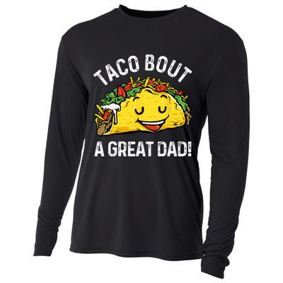 Funny Taco Bout A Great Dad Pun Tee for Taco Lovers Cooling Performance Long Sleeve Crew