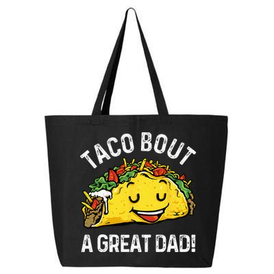 Funny Taco Bout A Great Dad Pun Tee for Taco Lovers 25L Jumbo Tote