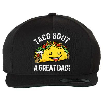 Funny Taco Bout A Great Dad Pun Tee for Taco Lovers Wool Snapback Cap
