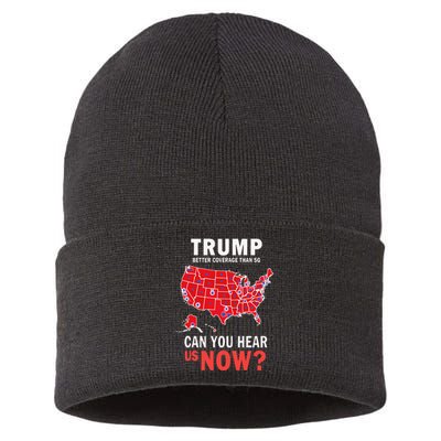 Funny Trump Better Coverage Than 5g Can You Hear Us Now Sustainable Knit Beanie