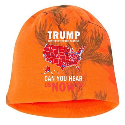 Funny Trump Better Coverage Than 5g Can You Hear Us Now Kati - Camo Knit Beanie