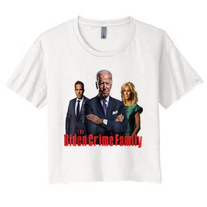 Funny The Biden Crime Family Anti Biden Liberals Democrats Women's Crop Top Tee