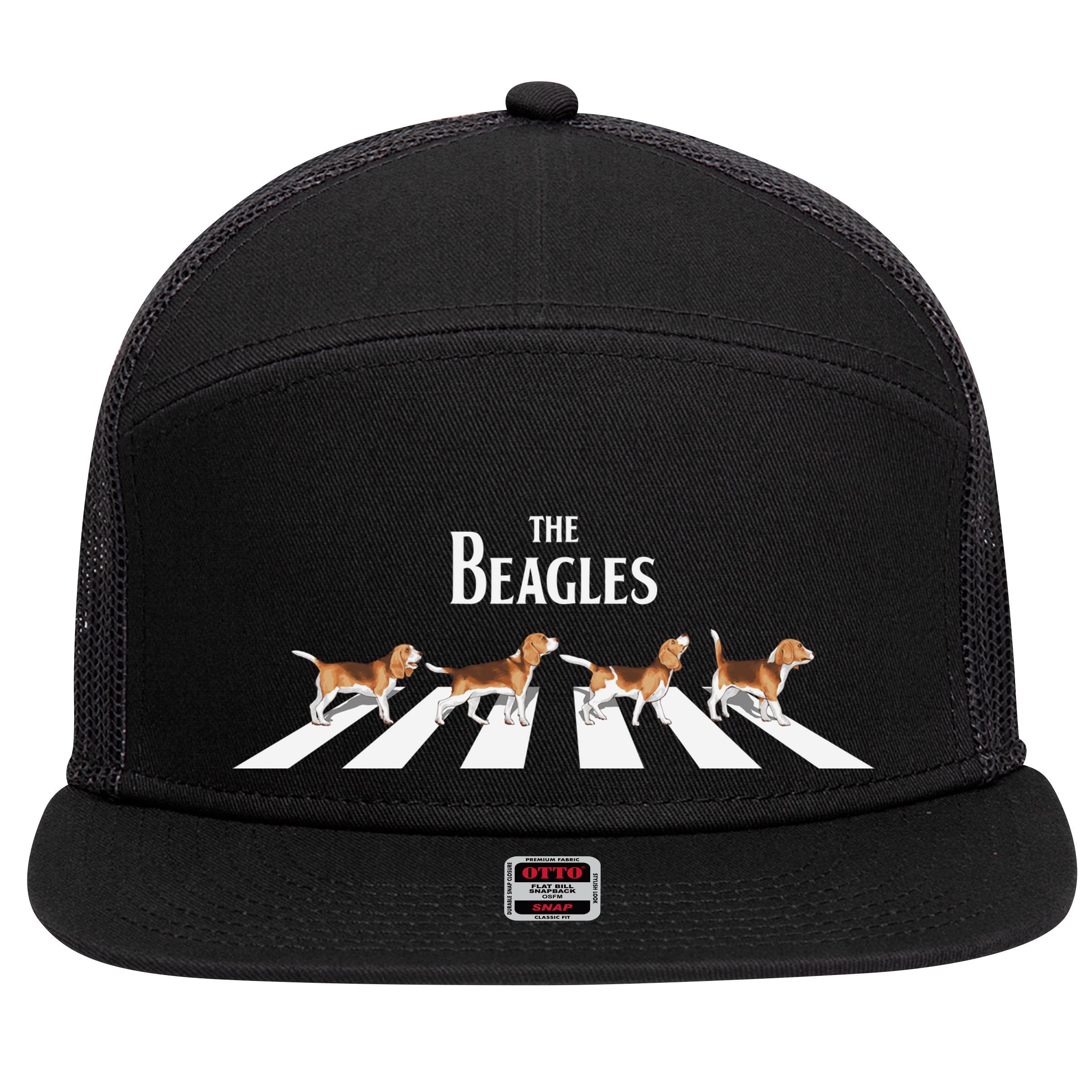 Funny The Beagles Album Spoof 7 Panel Mesh Trucker Snapback Hat