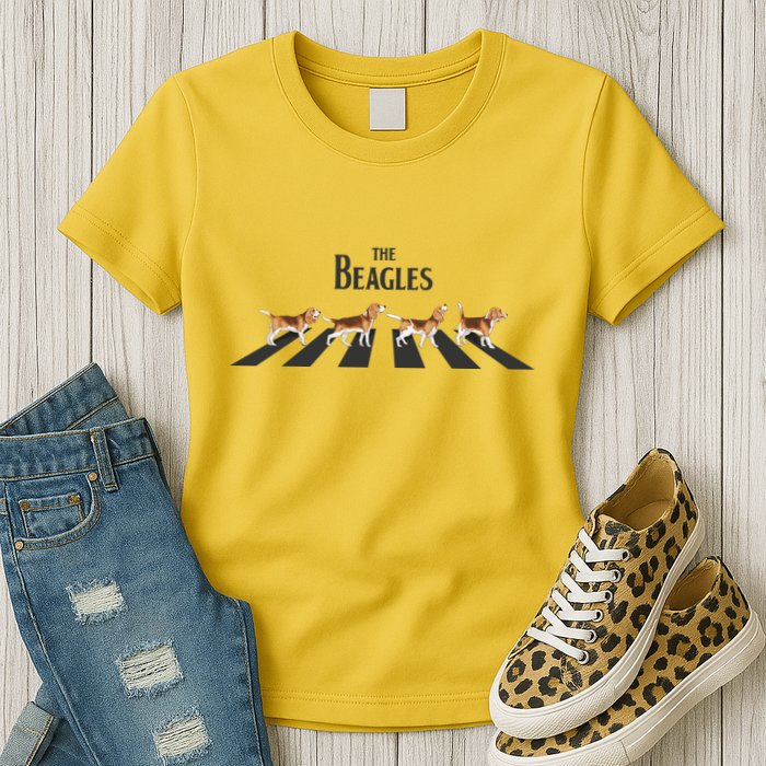 Funny The Beagles Album Spoof Womens T-Shirt