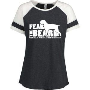 Fear The Beard Gift Ger Wirehaired Pointer Gift Cute Gift Enza Ladies Jersey Colorblock Tee