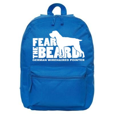 Fear The Beard Gift Ger Wirehaired Pointer Gift Cute Gift 16 in Basic Backpack