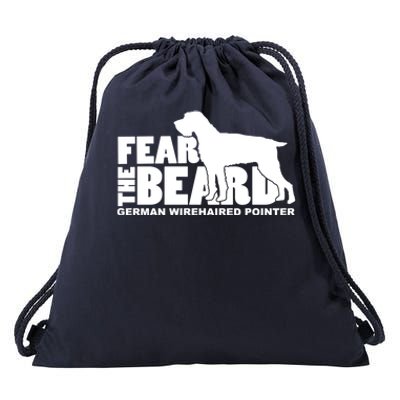 Fear The Beard Gift Ger Wirehaired Pointer Gift Cute Gift Drawstring Bag