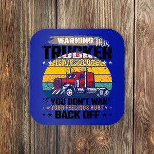 Funny Trucker Big Rig Semi Truck Driver Quote 18 Wheeler Gift Coaster