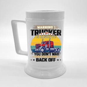 Funny Trucker Big Rig Semi Truck Driver Quote 18 Wheeler Gift Beer Stein