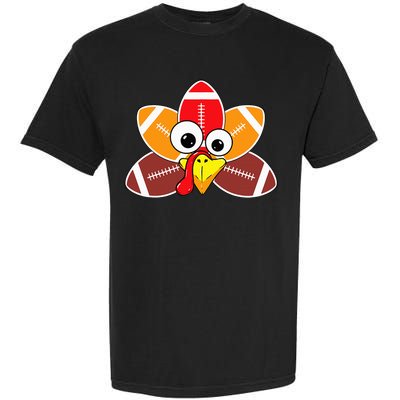 Funny Thanksgiving Baby Turkey Football Balls Sport Lovers  Garment-Dyed Heavyweight T-Shirt