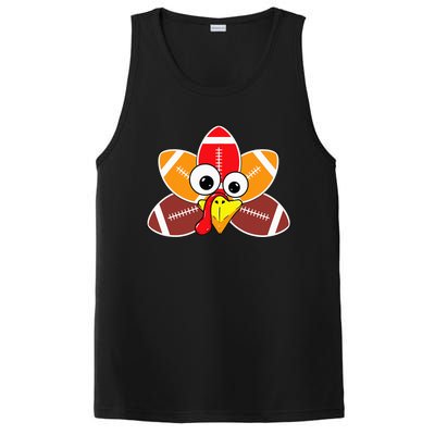 Funny Thanksgiving Baby Turkey Football Balls Sport Lovers  PosiCharge Competitor Tank