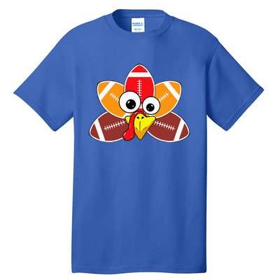 Funny Thanksgiving Baby Turkey Football Balls Sport Lovers  Tall T-Shirt