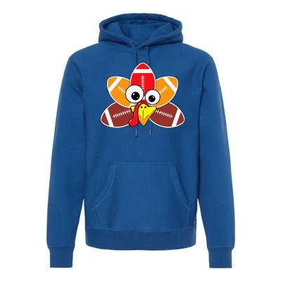 Funny Thanksgiving Baby Turkey Football Balls Sport Lovers  Premium Hoodie