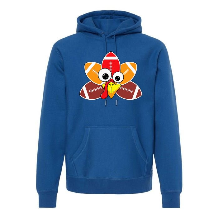 Funny Thanksgiving Baby Turkey Football Balls Sport Lovers  Premium Hoodie