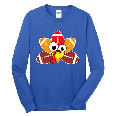 Funny Thanksgiving Baby Turkey Football Balls Sport Lovers  Tall Long Sleeve T-Shirt