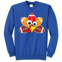 Funny Thanksgiving Baby Turkey Football Balls Sport Lovers  Tall Sweatshirt