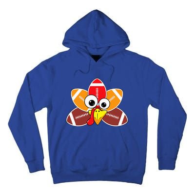 Funny Thanksgiving Baby Turkey Football Balls Sport Lovers  Tall Hoodie