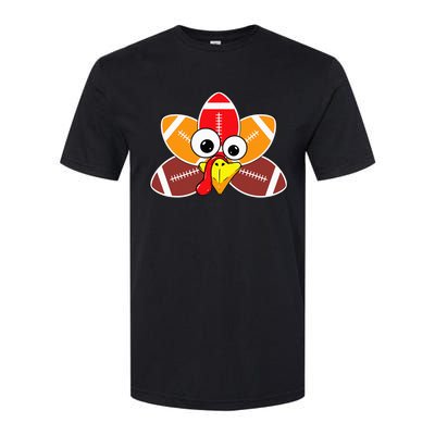 Funny Thanksgiving Baby Turkey Football Balls Sport Lovers  Softstyle CVC T-Shirt