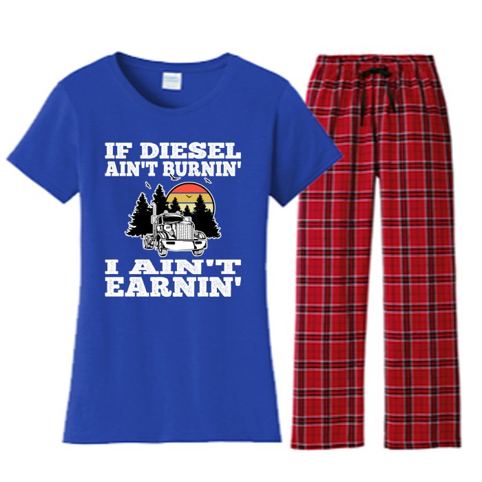 Funny Trucker Big Rigs Semigifttrailer Diesel Truck Driver Gift Women's Flannel Pajama Set