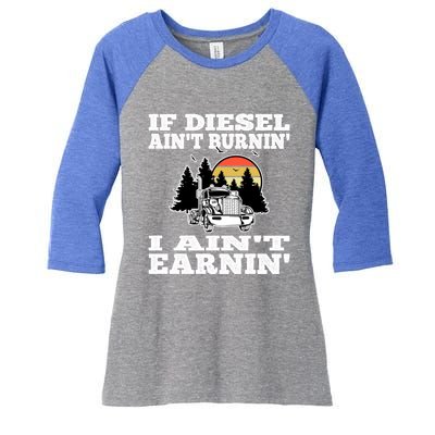 Funny Trucker Big Rigs Semigifttrailer Diesel Truck Driver Gift Women's Tri-Blend 3/4-Sleeve Raglan Shirt