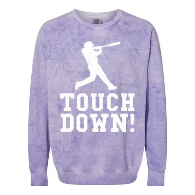 Funny Touchdown Baseball Football Sports Gift Colorblast Crewneck Sweatshirt