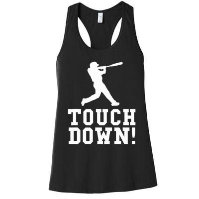 Funny Touchdown Baseball Football Sports Gift Women's Racerback Tank