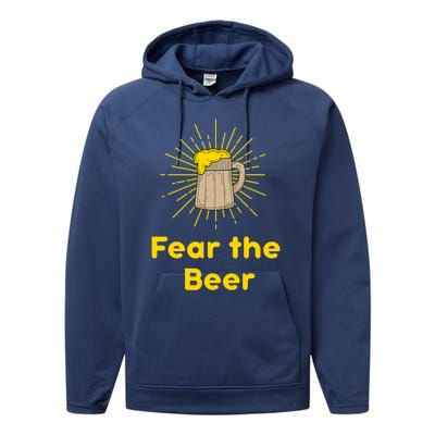 Fear The Beer Shirt Funny Gift Performance Fleece Hoodie