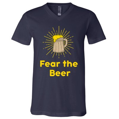 Fear The Beer Shirt Funny Gift V-Neck T-Shirt