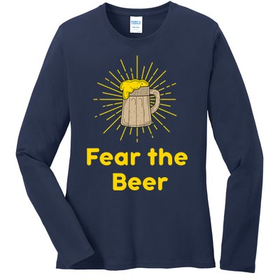 Fear The Beer Shirt Funny Gift Ladies Long Sleeve Shirt