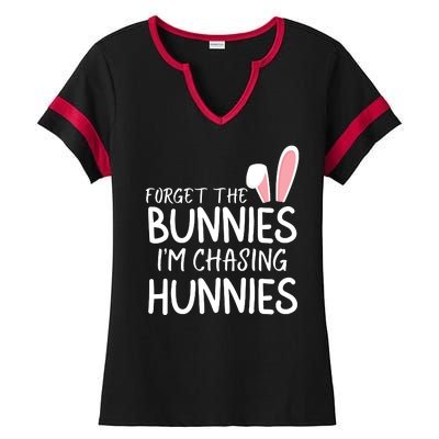 Forget The Bunnies IM Chasing Hunnies Easter Bunny Easter Clothing Funny Easter Ladies Halftime Notch Neck Tee