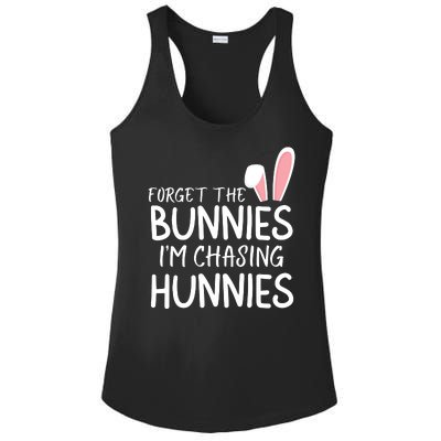 Forget The Bunnies IM Chasing Hunnies Easter Bunny Easter Clothing Funny Easter Ladies PosiCharge Competitor Racerback Tank