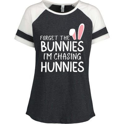 Forget The Bunnies IM Chasing Hunnies Easter Bunny Easter Clothing Funny Easter Enza Ladies Jersey Colorblock Tee